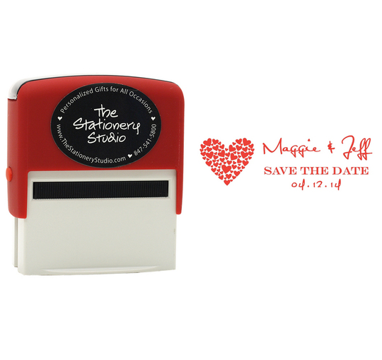 Petite Hearts Rectangle Self-Inking Stamper